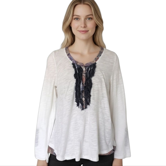 Anthropologie Tops - Anthropologie Postmark Ruffle Henley Top